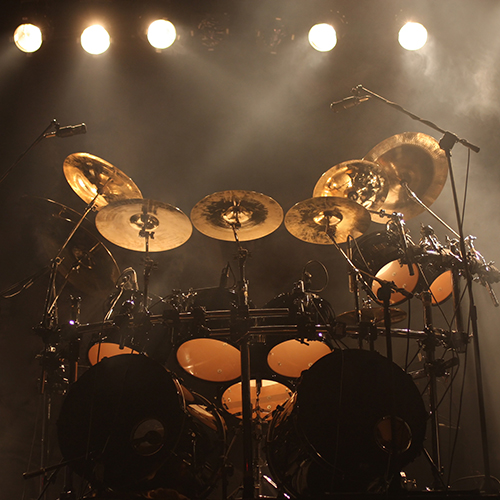 Set of drums on stage